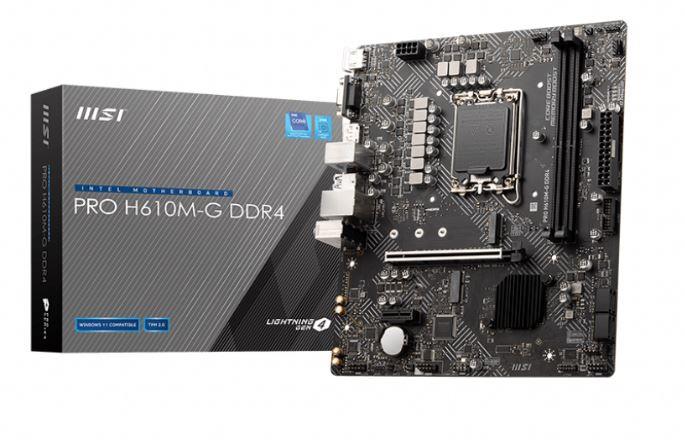 PRO H610M-G DDR4 3200MHZ 1XVGA 1XHDMI 1XDP 1XM.2 USB 3.2 MATX 1700P (12./ 13. VE 14. NESİL İŞLEMCİ UYUMLU)