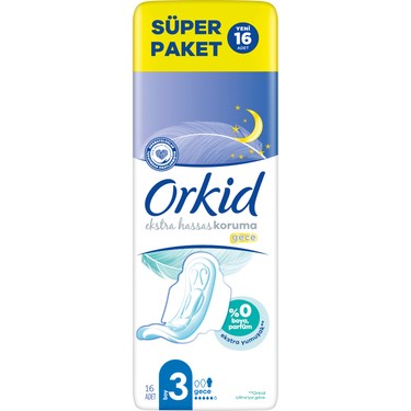 16 Adet Uzun Extra Hassas Hijyenik Ped, Konforlu Kullanım