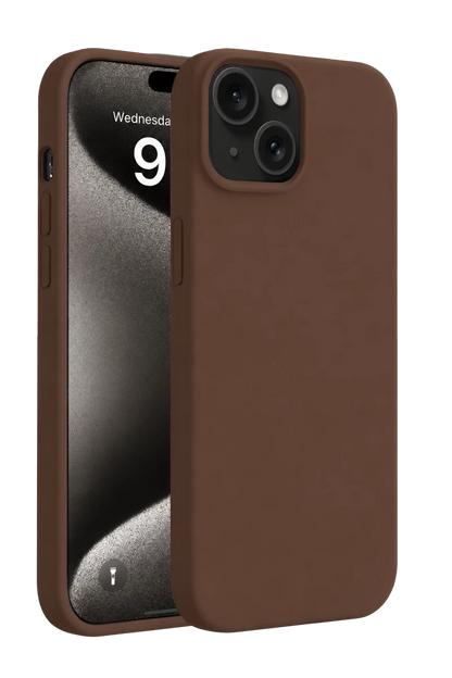 iPhone 15 Kılıf First Silikon - Kahverengi