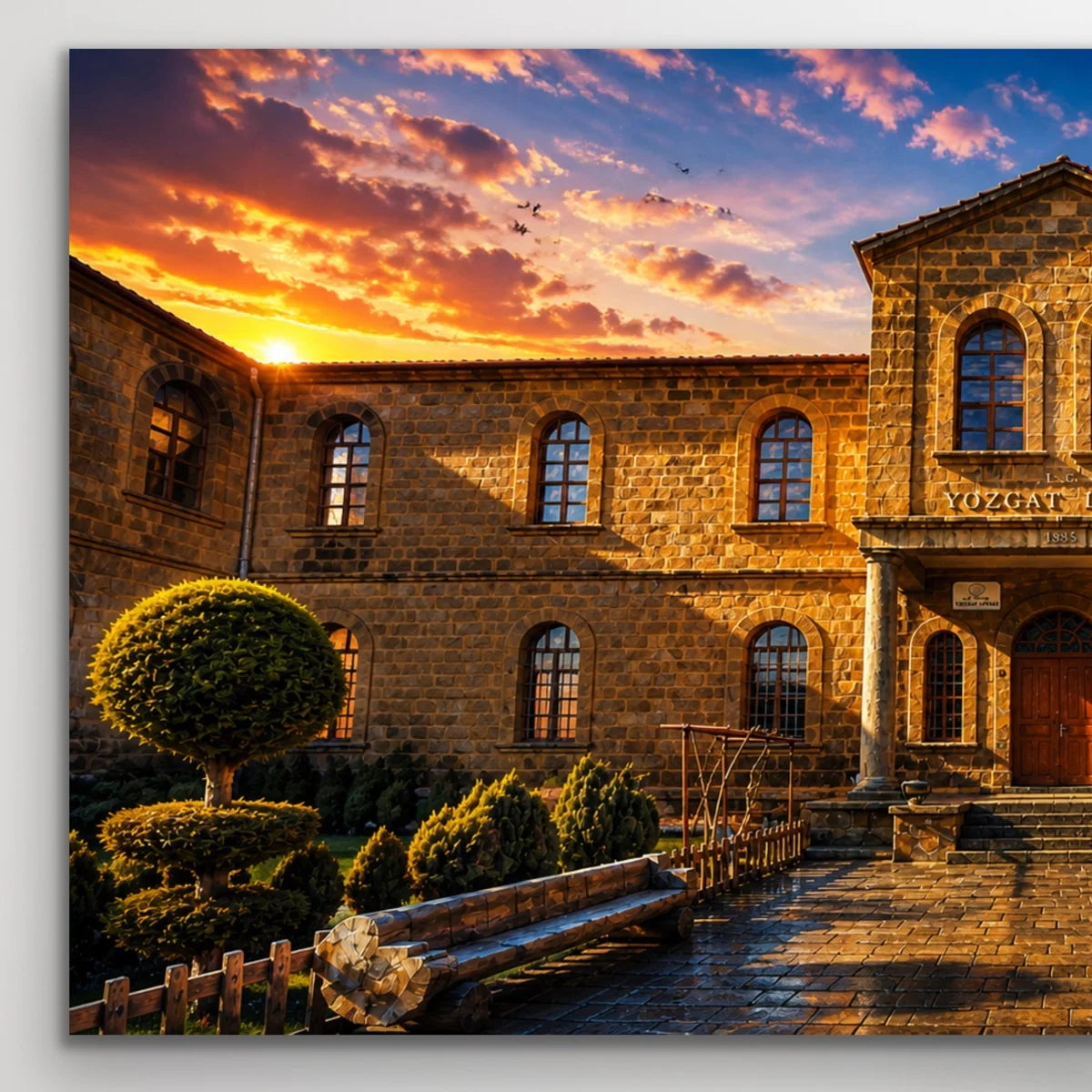 Tarihi Yozgat Lisesi Kanvas Tablo 60X120 CM