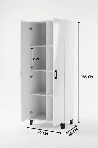 8 Gözlü Kiler Dolabı Beyaz 70 cm