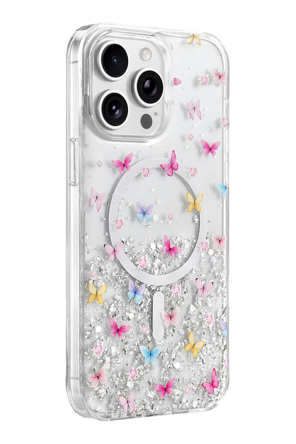 Onegif iPhone 15 Pro Max Misk Simli Magsafe Kapak - Desen 4