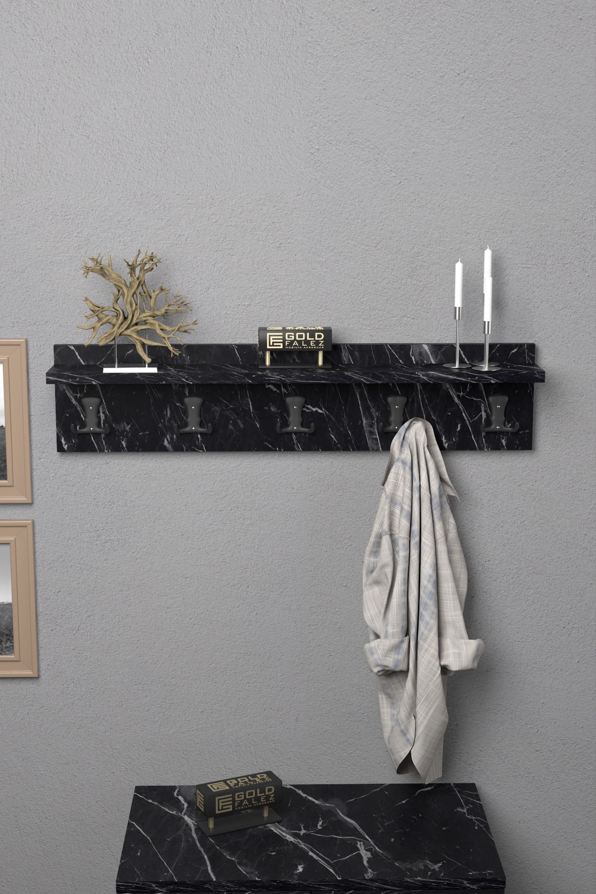 Duvar Askılığı Siyah 80 cm