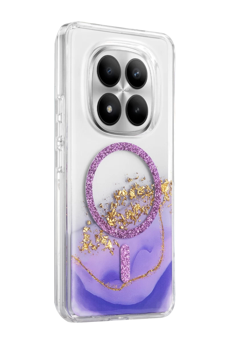 Onegif Redmi Note 15 Pro Plus 5G Lotus Simli Magsafe Kapak - Mor