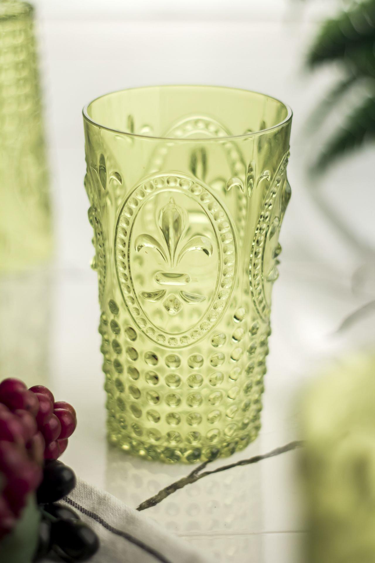 Akrilik Yeşil Tekli Uzun Bardak & Su Meşrubat Bardağı 750 ml (Büyük Boy & Cam Değildir)
