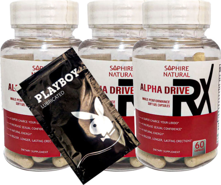 Alpha Drive Soft Jel Formunda Erkeklere Özel Perfor.mans Destekleme 3 Adet 60 Lı BRK:023 + Hed.iye Playboy Kaydırmaca Jeli