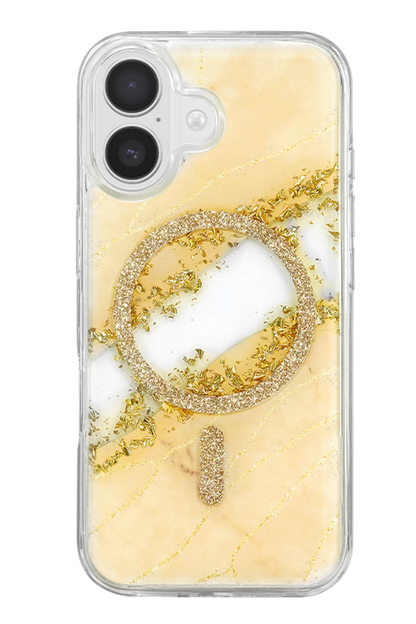 Onegif iPhone 16 Lotus Simli Magsafe Kapak - Gümüş