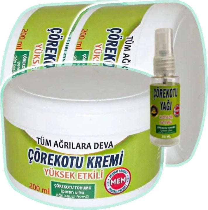 Süper Çörek Otu Bakım Kremi 3X200 Ml+30 ml Çörek Otu Yağı ile