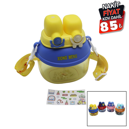 Pipetli Suluk Matara 1280ml - Çift Kilitli Kapak, Askılı