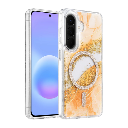 Onegif Galaxy A56 Lotus Simli Magsafe Kapak - Turuncu