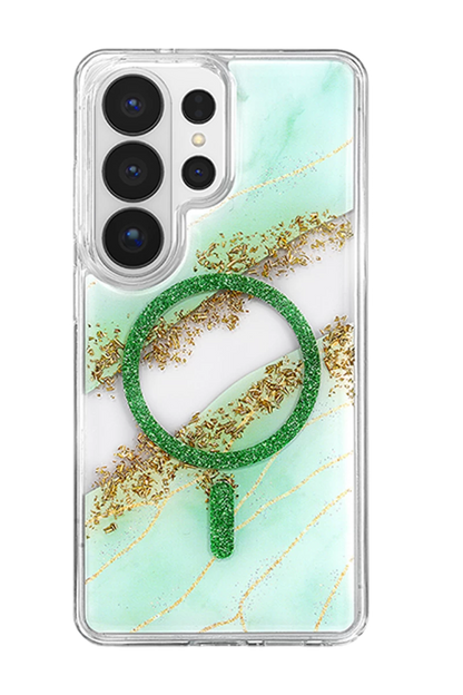 Onegif Galaxy S26 Ultra Lotus Simli Magsafe Kapak - Yeşil