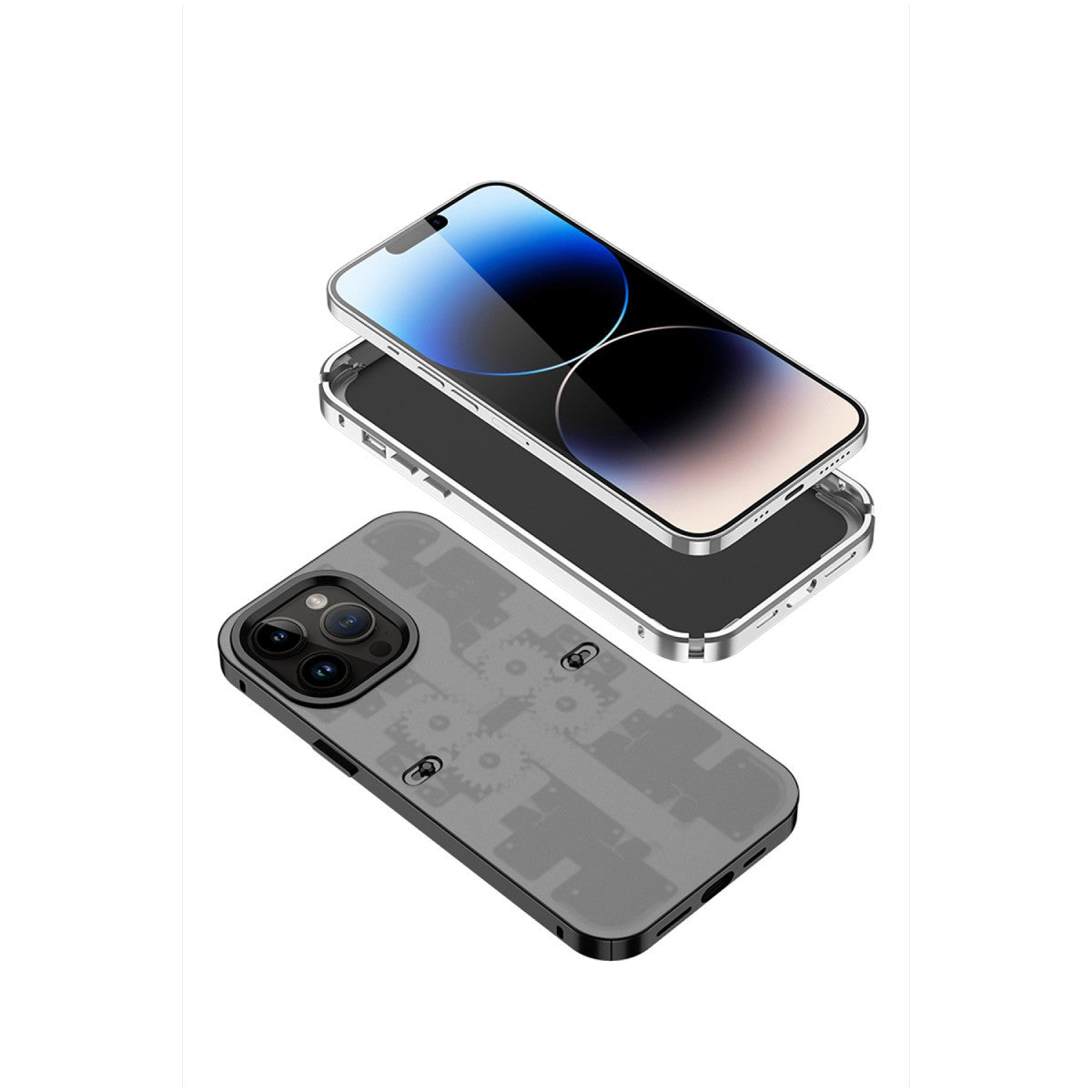iPhone 13 Pro Kılıf Mekanik Bumper Kapak - Mavi