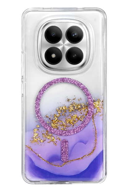 Onegif Redmi Note 15 Pro Plus 5G Lotus Simli Magsafe Kapak - Mor