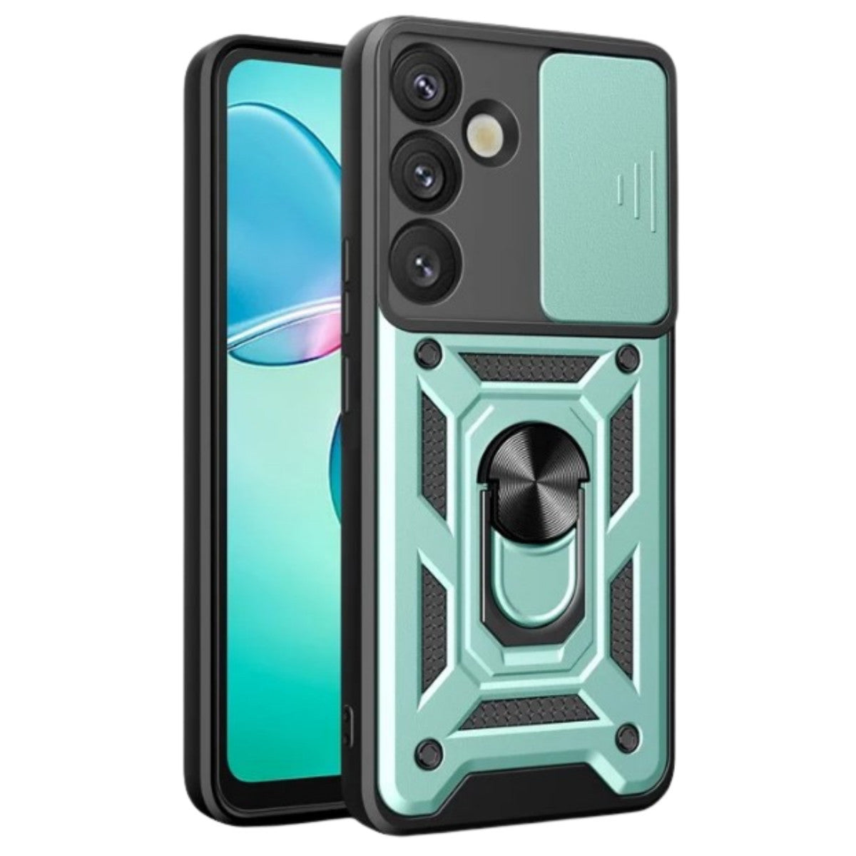 Galaxy A17 5G Pars Lens Yüzüklü Silikon - Yeşil