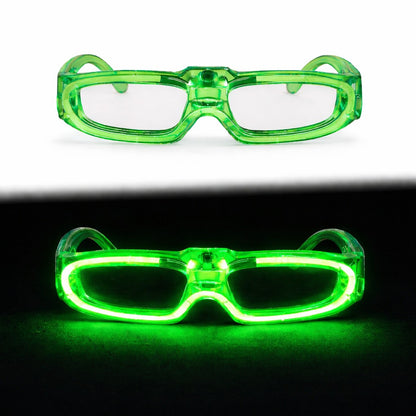 Yeşil LED Işıklı Parti Gözlüğü 3 Modlu? Glow & Gece Eğlence Gözlüğü