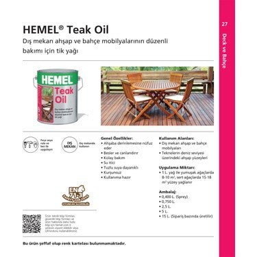 Yağlı Ahşap Koruma Ürünü 5 Lt Teak Yağı ile