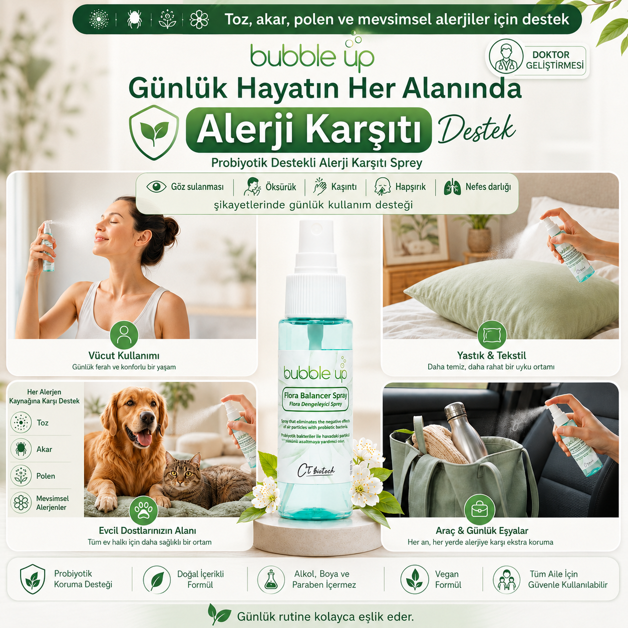 Bubble Up Probiyotik Destekli Alerji Karşıtı Ortam Spreyi 50 ml