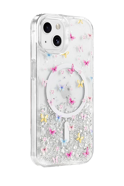 Onegif iPhone 15 Misk Simli Magsafe Kapak - Desen 4