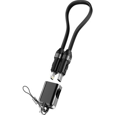 S-link Armor CL-020 30W 20 cm Type-C to Lightning PD Örgülü Metal Başlıklı Siyah Hızlı Şarj