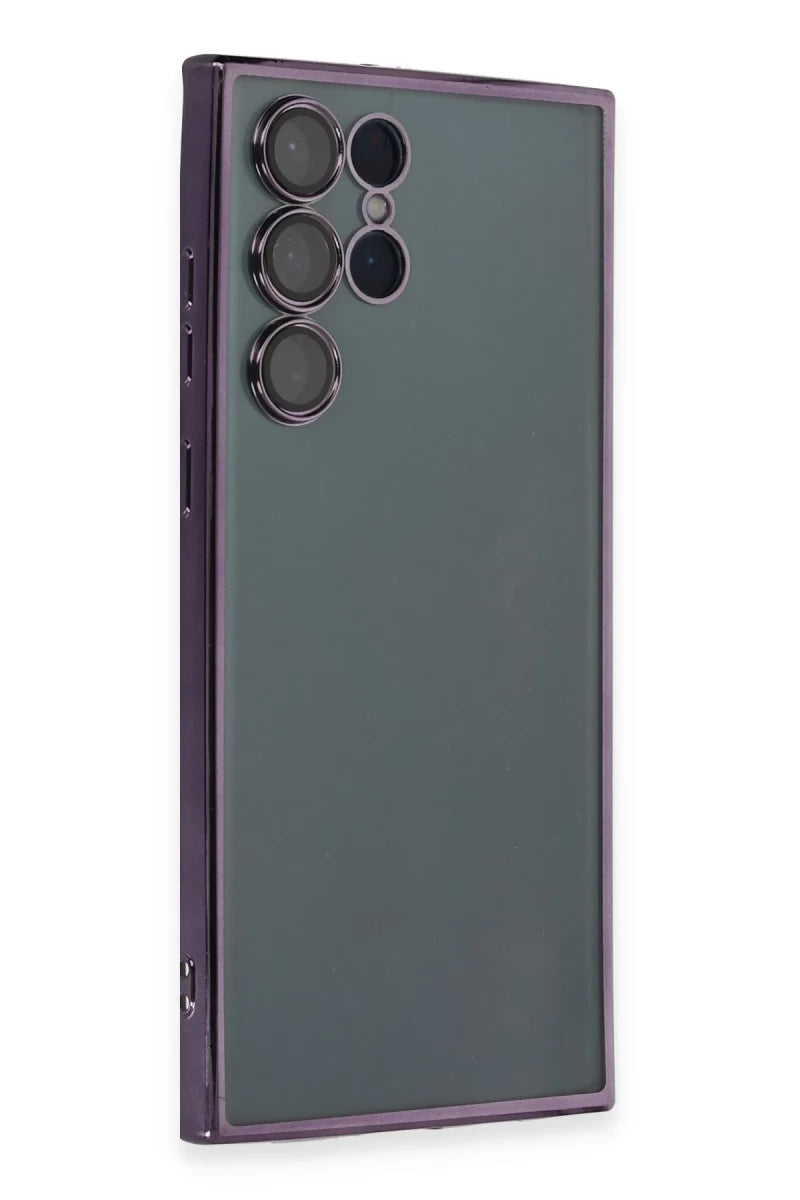 Galaxy S22 Ultra Kılıf Razer Lensli Silikon - Mor