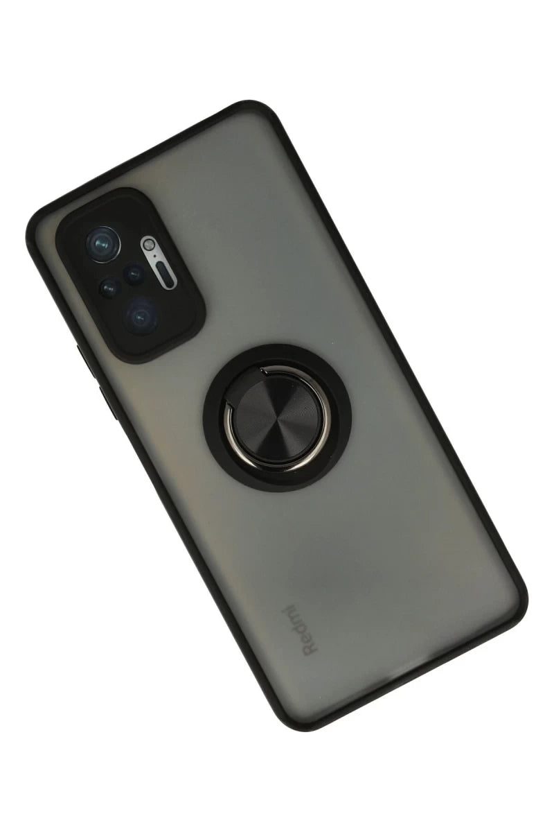 Redmi Note 10 Pro Kılıf Montreal Yüzüklü Silikon Kapak - Siyah