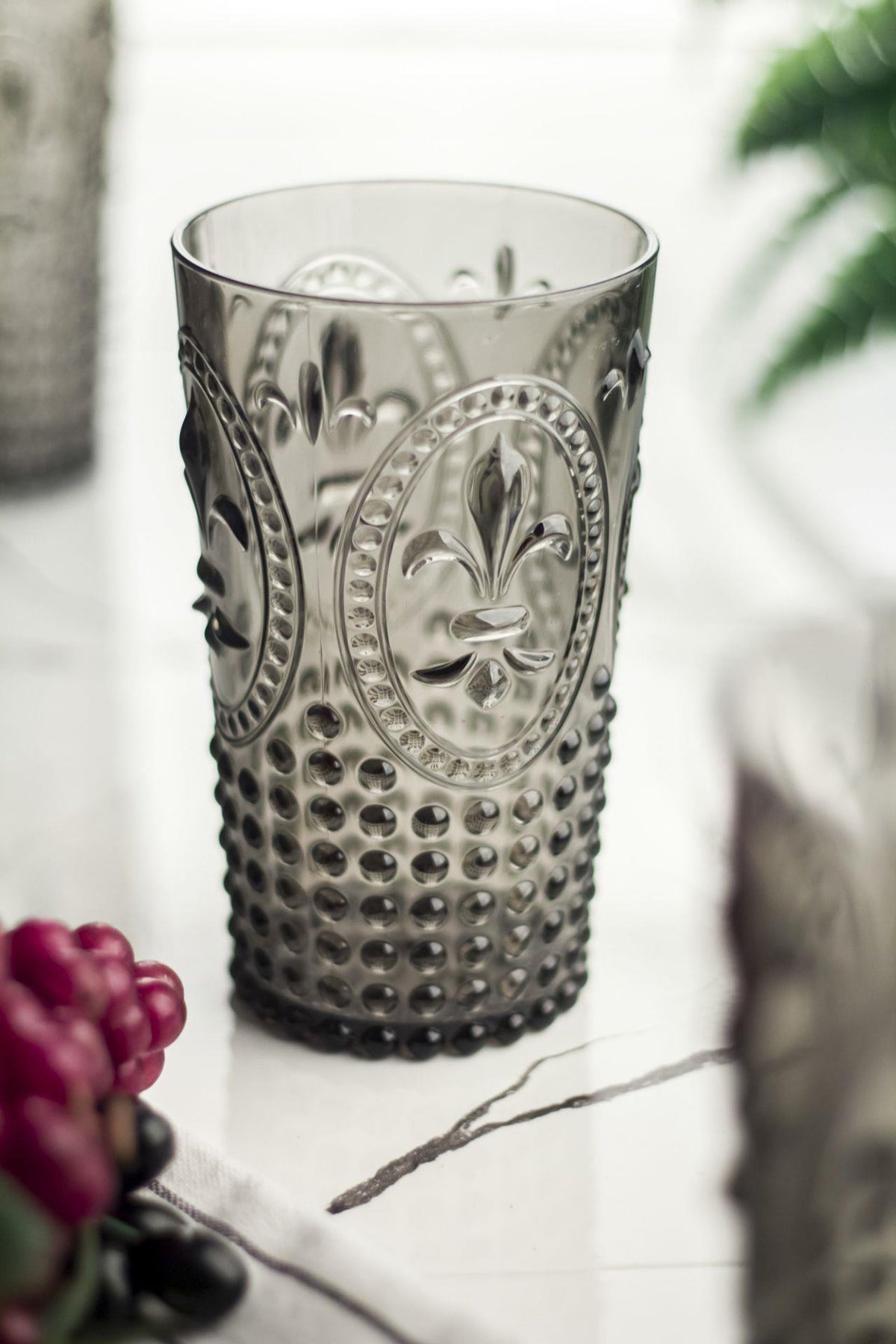 Akrilik Füme 6'lı Uzun Bardak & Su Meşrubat Bardağı 750 ml (Büyük Boy & Cam Değildir)