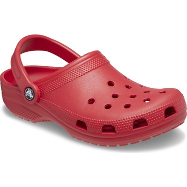 Crocs Classic Unisex Terlik 10001-6WC 10001-6WC003 Kırmızı 45-46 Düz Topuklu Hafif ve Rahat
