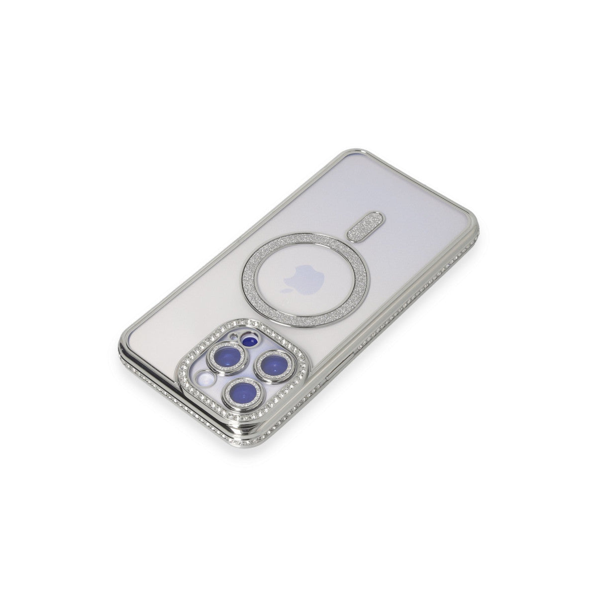 iPhone 15 Pro Kılıf Joke Simli Magneticsafe Kılıf - Gümüş