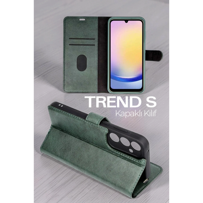 Galaxy A57 5G Trend S Plus Kapaklı Kılıf - Yeşil