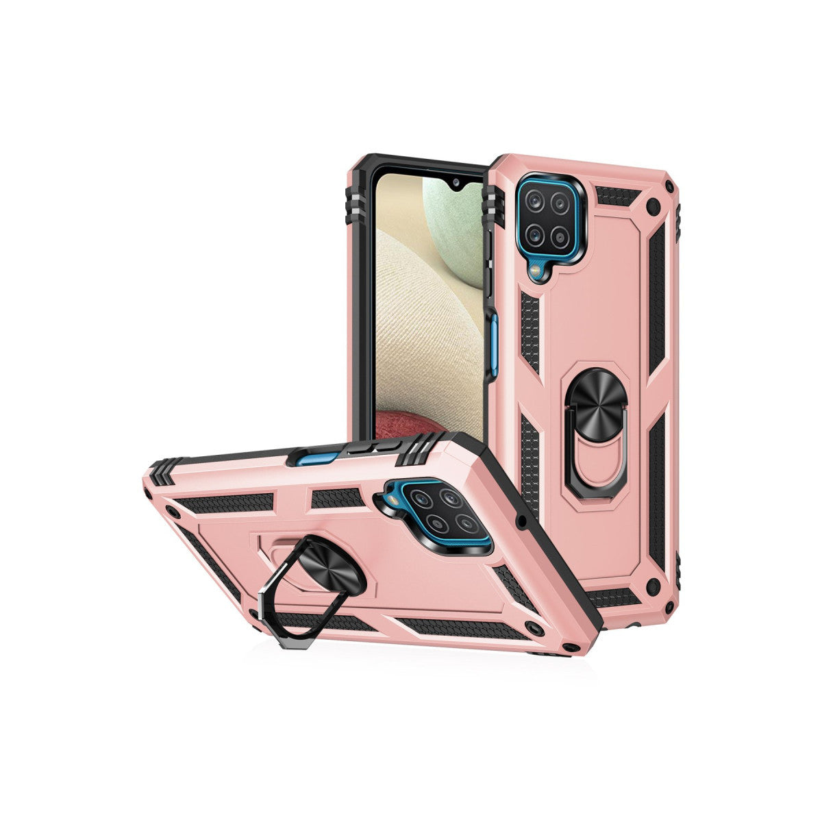 Galaxy A22 Kılıf Sofya Yüzüklü Silikon Kapak - Rose