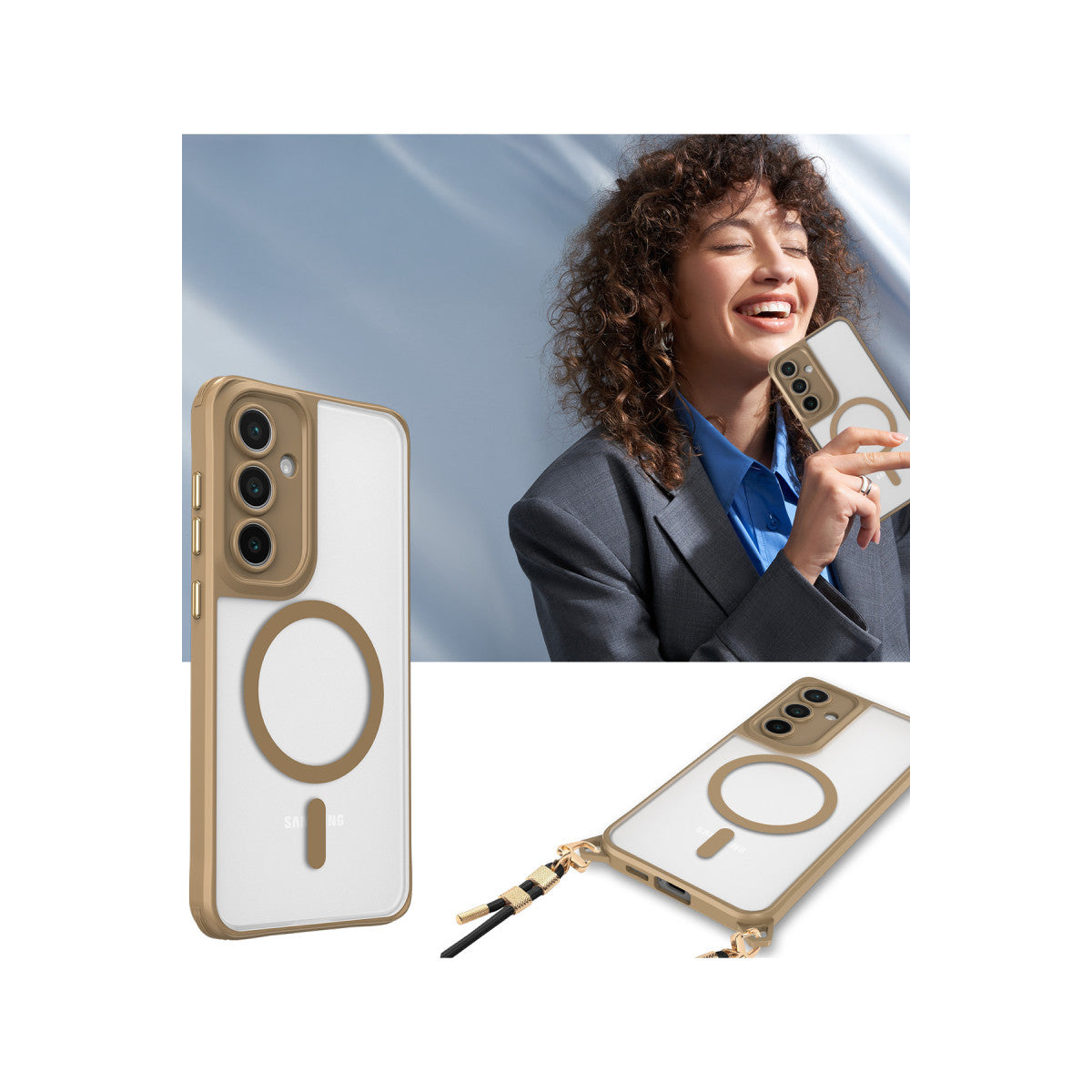 Galaxy S25 Kılıf Enka Magsafe Silikon Kılıf - Şeffaf