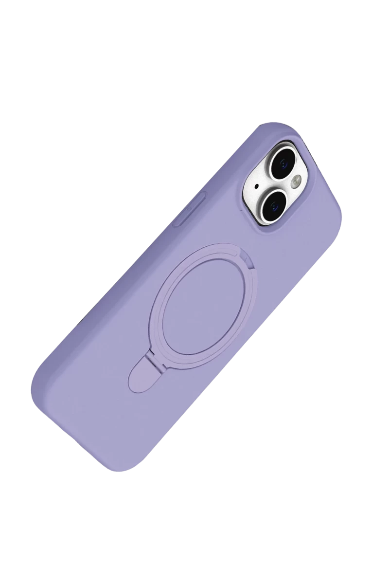 iPhone 15 Regal Magsafe Standlı Kapak - Lila