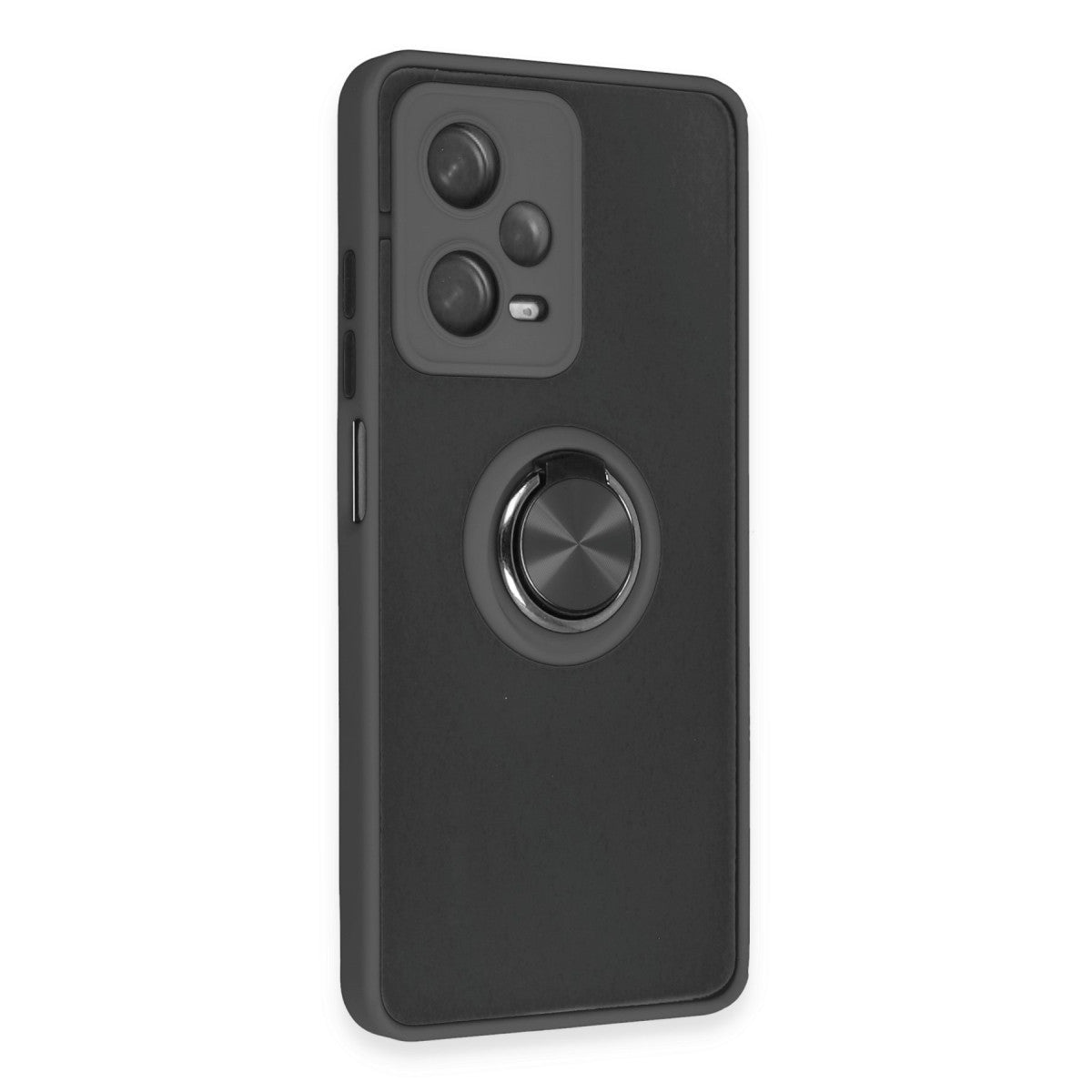 Redmi Note 12 5G Kılıf Montreal Yüzüklü Silikon Kapak - Siyah