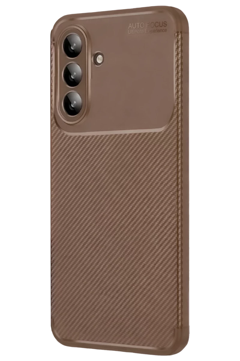 Galaxy A27 5G Auto Focus Karbon Kapak - Kahverengi