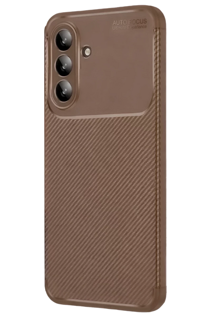 Galaxy A27 5G Auto Focus Karbon Kapak - Kahverengi