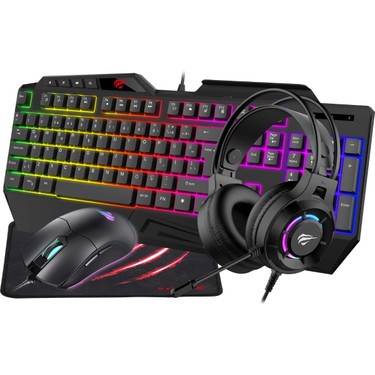Havit Gamenote KB905CM-TUR 4'lü Gaming Set? Klavye, Mouse, Kulaklık, Mousepad? Rainbow