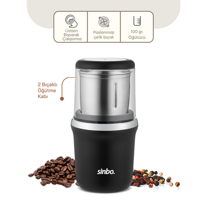 Kahve & Baharat Öğütücü 200W Çelik Bıçak 100g