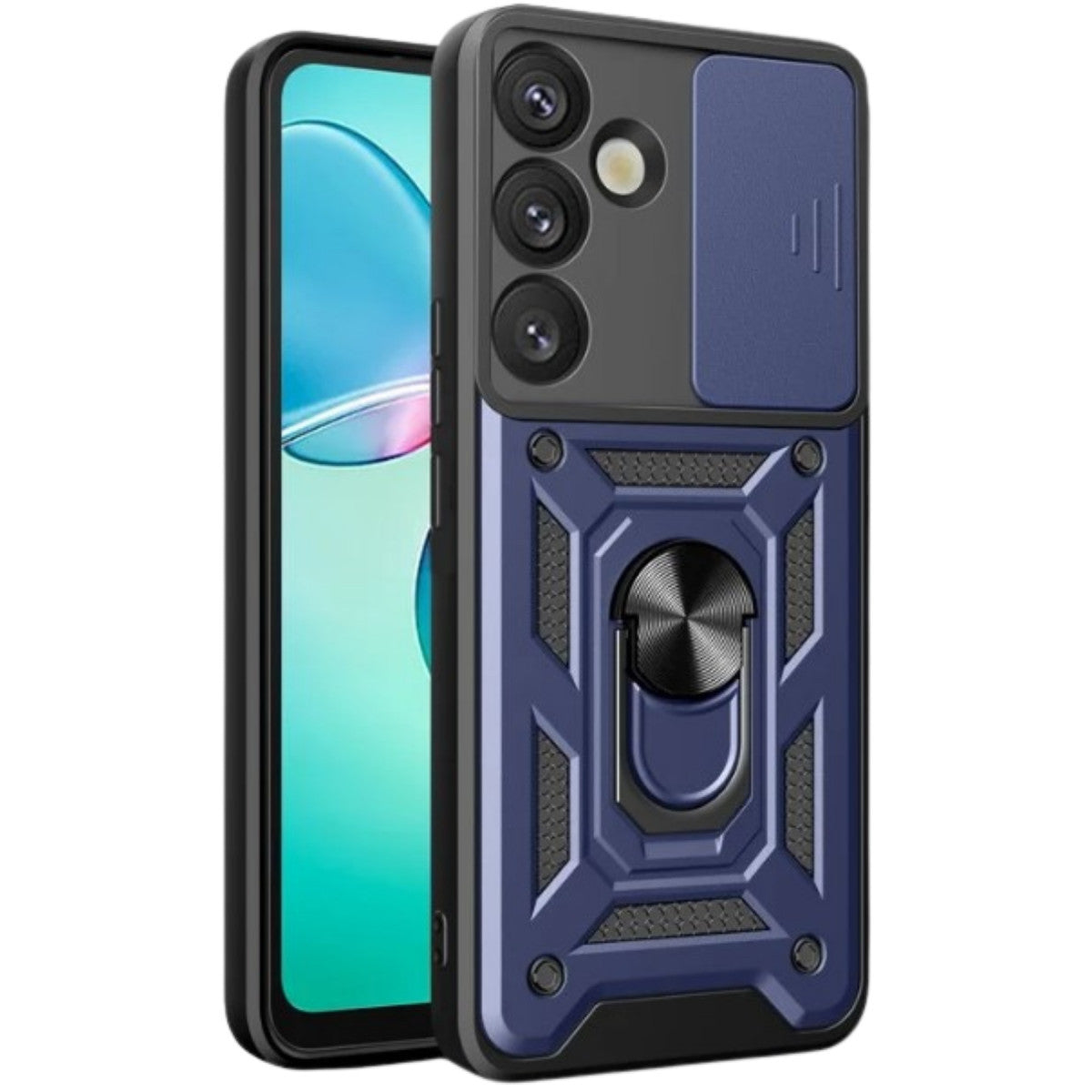 Galaxy S25 Plus Kılıf Pars Lens Yüzüklü Silikon - Lacivert