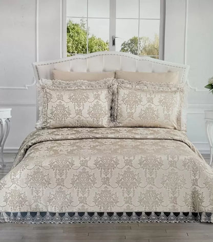 Şönil 3 Parça Yatak Örtüsü Seti Çift Kişilik 255x265 cm Lüx Yatak Örtüsü Çeyizlik Yatak Odası Takımı