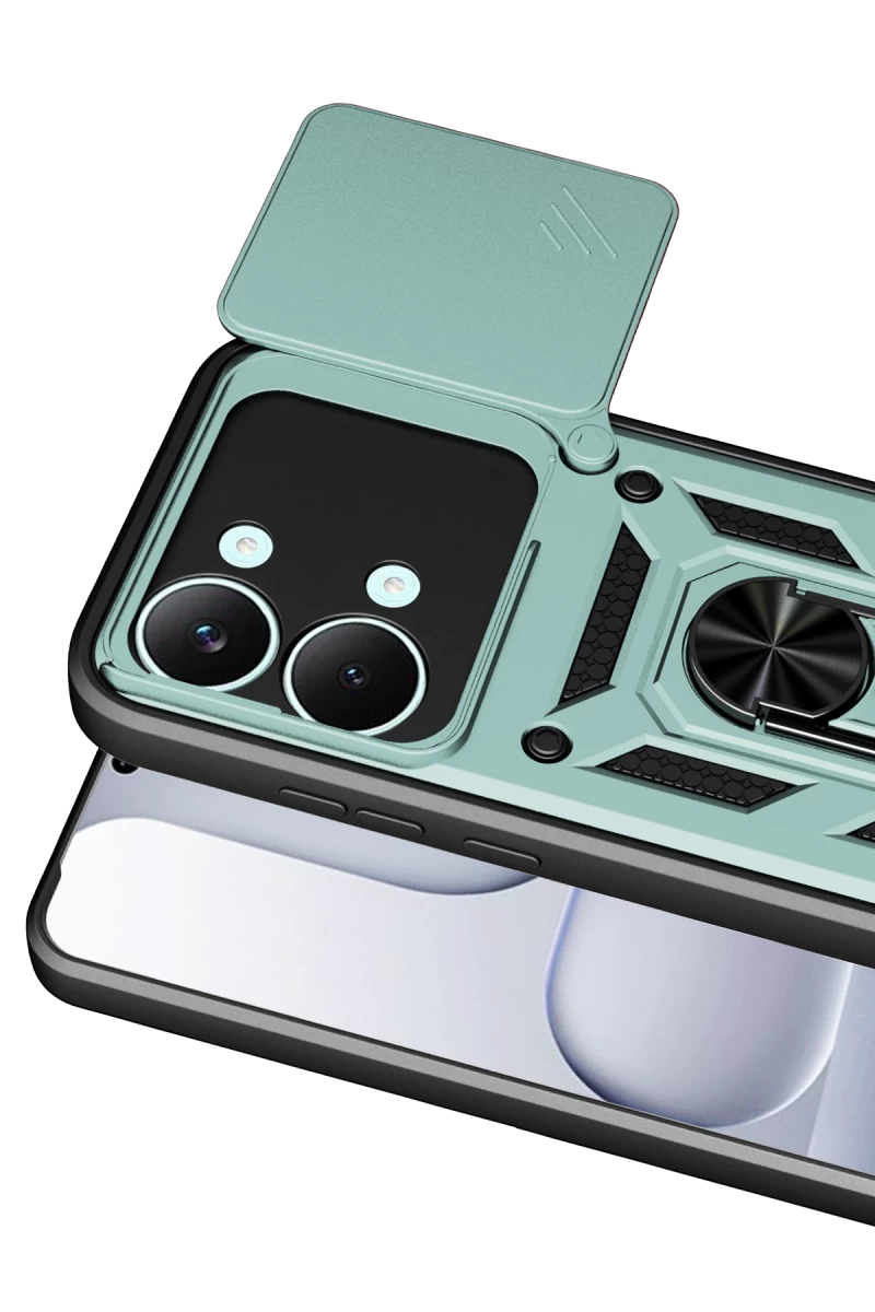 Poco X8 Pro Max Pars Lens Yüzüklü Silikon - Yeşil