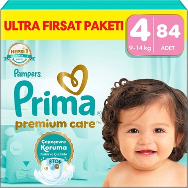 Ultra Fırsat Paket 4 Numara Bebek Bezi 84 Adet