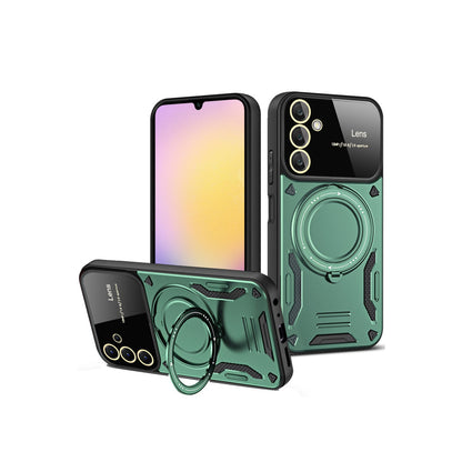 Galaxy A05S Kılıf Joy Lens Standlı Kapak - Koyu Yeşil