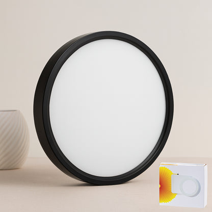 24W LED Slim Panel Yuvarlak Siyah Metal Kasa 6500K (Sıva Üstü, 1680 lm)