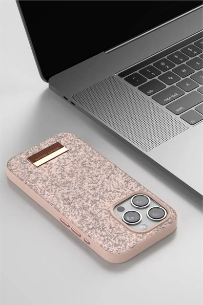 iPhone 14 Pro Bright Simli Kapak - Derin Mor