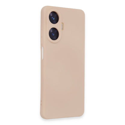 Realme C55 Kılıf Nano içi Kadife Silikon - Pudra