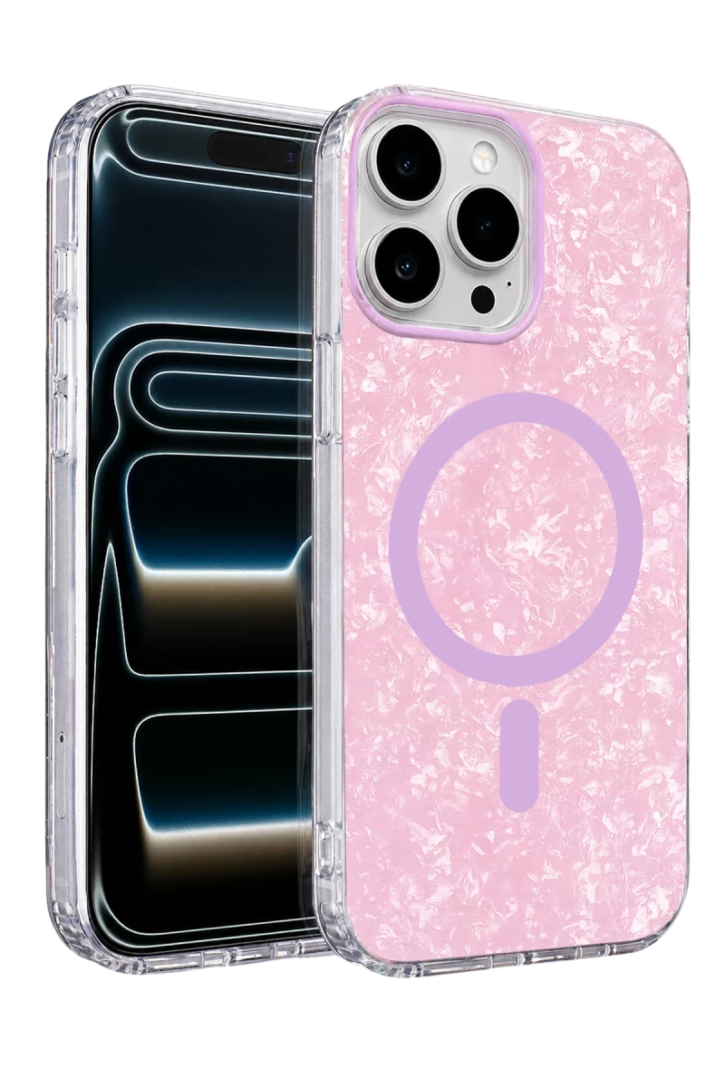Onegif iPhone 16 Pro Max Mila Dalgalı Magsafe Kapak - Lila