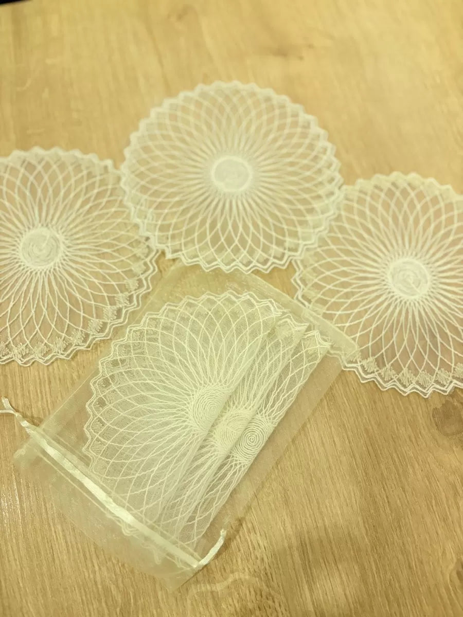 6 lı Dantel Kahve Sunumluğu 15x15 cm Asorti Desenli Çeyizlik Sunumluk
