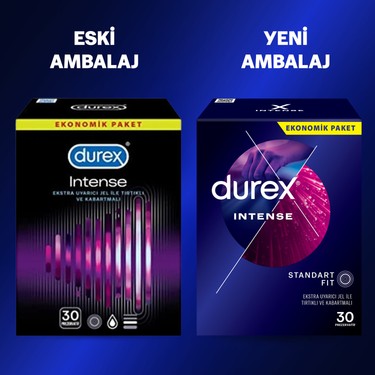 30 Adet Ekstra Uyarıcı Jelli Tırtıklı Prezervatif, Durex Kalitesinde
