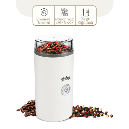 Çelik Bıçaklı Kahve & Baharat Öğütücü 180W (70 g)