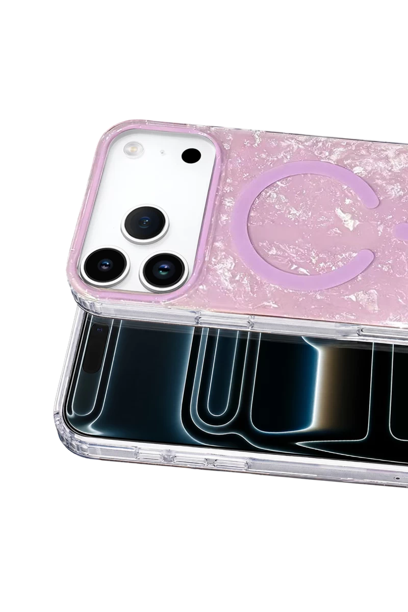 Onegif iPhone 17 Pro Mila Dalgalı Magsafe Kapak - Lila